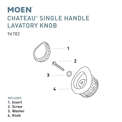 Moen 96782 Chateau Replacement Single Handle Bathroom Faucet Acrylic Knob Handle Kit #TOP1