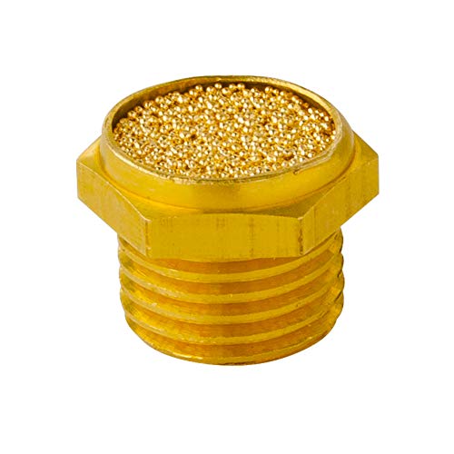Quickun Pneumatic Muffler Silencer, 1/4” Male Thread Brass Air Exhaust Muffler Sintered Bronze Mufflers (Pack Of 10) #TOP2