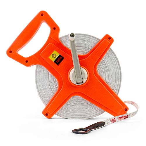 QWORK Tape Measure, 1/2" x 330' Open Reel Dual Sided Fiberglass Tape Measure for Engineer, Yard and Field, Measuring Tape by QWORK - Used condition - US$13.57