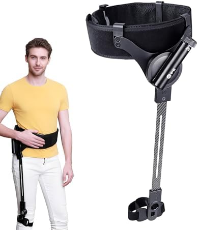 Adjustable Exoskeleton Power Walking Aid for Elderly - 3-Level Leg Support Rehab Equipment for Hiking, Climbing Stairs & Exercise - Left Leg Assistance Device