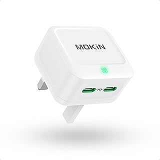 USB C Charger Plug MOKiN 40W iPhone Fast Charger Double Port Type C PD 3.0 Gan Charger for iPhone 14/14 Pro/14 Pro Max/13 Pro/12 Pro/11/XR/X, Galaxy S22/S21/S20/Note 20, Pixel, MacBook, iPad