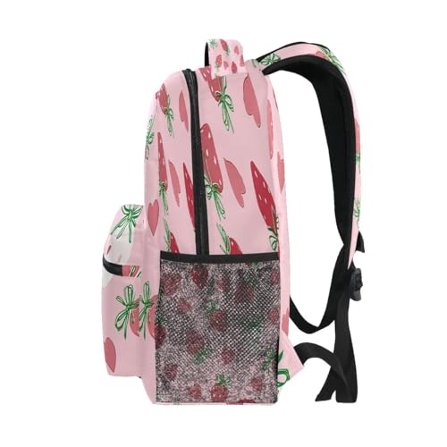 Strawberry Bow Heart Pattern Kids Backpack for Boys Girls Backpacks Student Backpack Big For Elementary School Shoulder Bag Bookbag4