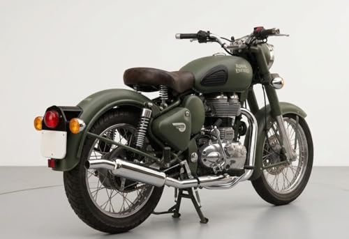 Image of Royal Enfield 1:3 Classic 350 Scale Model Miniature | Authentic True-to-Life Detailing | Premium Metal Tank & ABS Body | Movable Handlebar Steering | Collector's Keepsake Essential | Battle Green