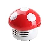 Greewen Mini Vacuum Cleaner Cute Mini Mushroom Corner Desk Table Vacuum Cleaner, Red