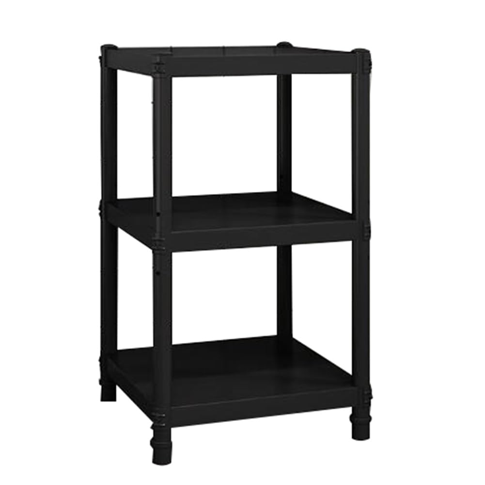 Zfmnoyev Floor-to-Ceiling Kitchen Shelf?Multifunctional Pot Storage Rack?Kitchen Baker's Rack, Free Standing Baker's Rack?Industrial Metal Microwave Oven Stand Rack (Color : Black, Size : 40x40x80cm)
