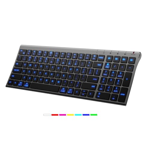 iClever Backlit Bluetooth Keyboard for Mac, BK10 Pro Ultra...