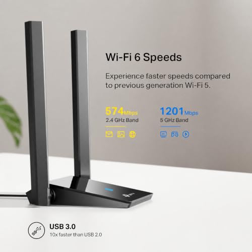 TP-Link WiFi 6 USB Adapter for Desktop PC - (Archer TX20U Plus) (Used - Like New) - image 3