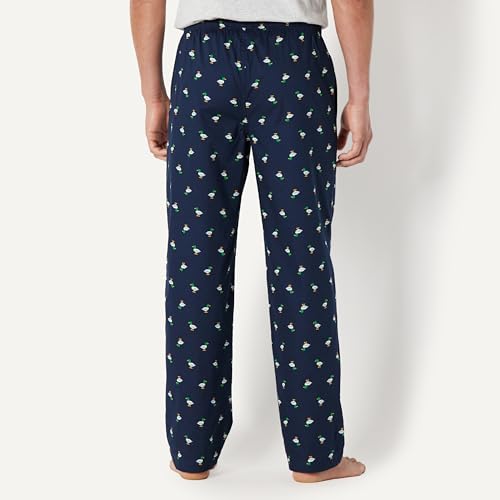 Image of Amazon Essentials Men's Cotton Poplin Straight-Fit Pajama Pants with Pockets, Elastic Waist, Drawstring