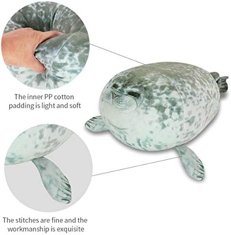 Chubby Seal Pillow, Seal pillow plush Cotton Plush Animal Toy, Cute Ocean Pillow Pets Grey, Plush Pillow, 60CM /23.6IN Seal Plush Pillow, Blob Seal Pillow, Chonky Seal Pillow,Plush Seal Pillow