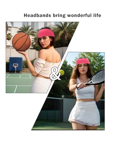 Image of Headbands for Men & Women, Sweat Headband Non-Slip Sweatband Sports Running Cycling Yoga Basketball Workout Football Training