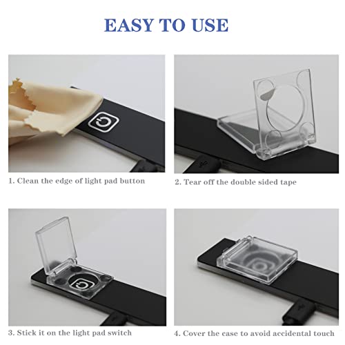 2Pcs Diamond Painting Accessories Light Pad Switch Cover, Diamond Art Light Pad Touch Button Protector Cover For Light Pad, Light Table, Lightbox For Tracing, Light Board #TOP5