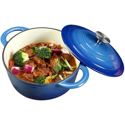 COOKWIN 5L Enameled Cast Iron Dutch Oven Cover