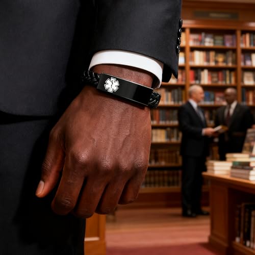 Pulsera de identificación trenzada con símbolo médico miniatura 4