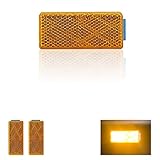 Reflector 70X30mm Self Adhesive Rectangle Safety Waterproof Stick on for Driveway Mailbox Trailer (2pcs, Orange)