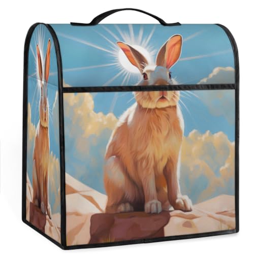 Coffee Maker Cover Animal Rabbit Kitchen Appliance Covers Small Appliance Covers Blender Cover Juicer Cover Dust Covers for Kitchen Appliances with Top Handle and Pockets,Washable,C430