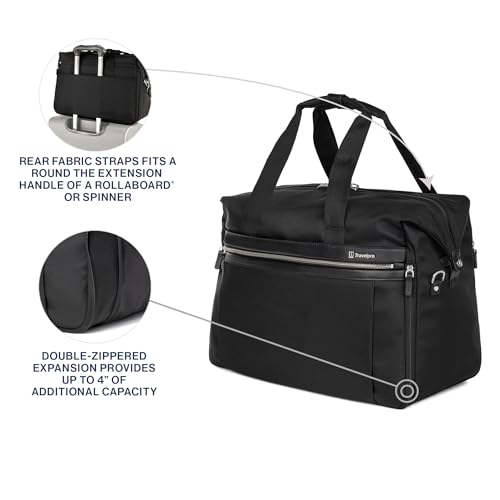 Image of Travelpro Platinum Elite Carry on Soft Travel Duffel Bag, Weekender, Gym Bag, Men and Women, 19 Inch, 49L, Black