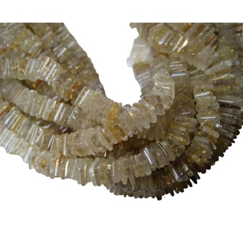 Heishi carré plat en rutile d'or pour créer vos bracelets d'été faits main