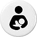Breast Feeding Logo (black/white) 1.25â€ Pinback Button Pin