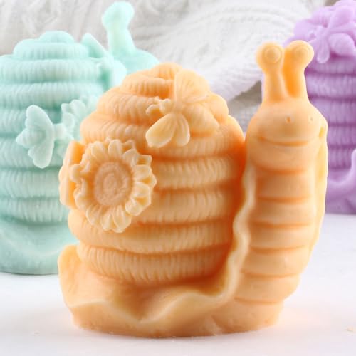 XIAOSHUI Forma de vela de caracol, forma de panal de abeja, molde de silicona para hacer velas, decoración de velas, para aromaterapia, yeso, artesanía de arcilla