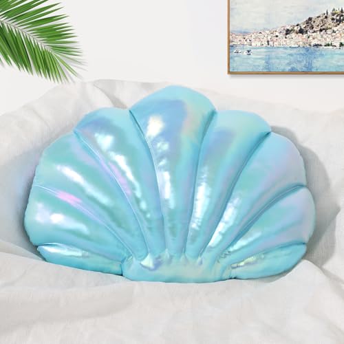 Marble Empire Seashell Pillow - Holographic Iridescent Foil Fabric Throw