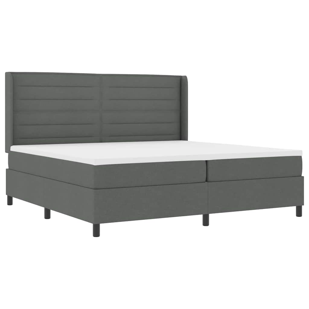 Polyester Durable Design Moderne Cadre de lit 200 x 200 cm Gris