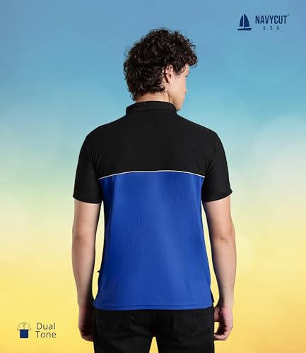 Image of Men's Polo T-Shirt | Regular Fit Short Sleeve Shirt with Collar | Solid Color Casual & Sport Polyester Top for Men | Machine Washable