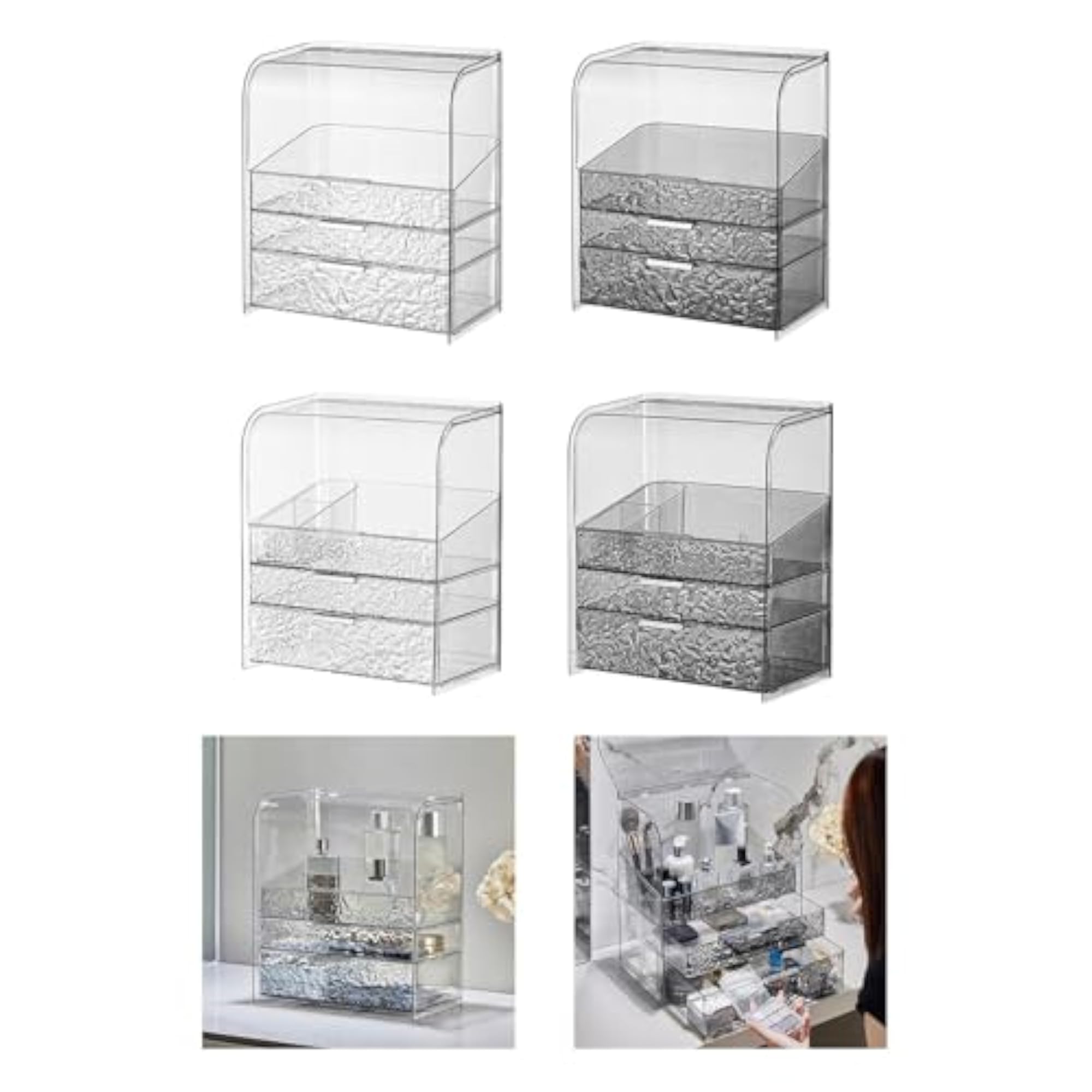 Luxury Clear Makeup Storage Box for Bathroom Vanity