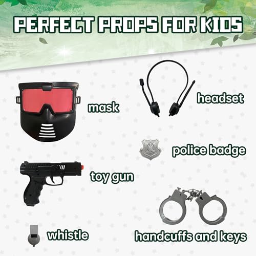 gagift world Police Toys, 6PCS Swat Gear Pretend Play Toy Set for Kids, Military Army Soldiers Costume Accessories Halloween Costumes Gifts for Boys and Girls - Thumbnail 3