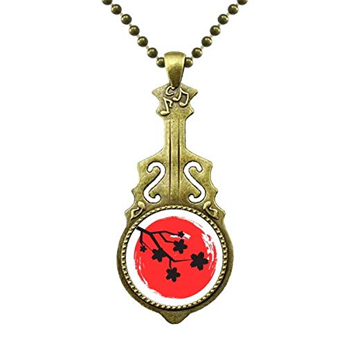 Collier pendentif brosse motif japonais bijoux fantaisie pour homme et femme