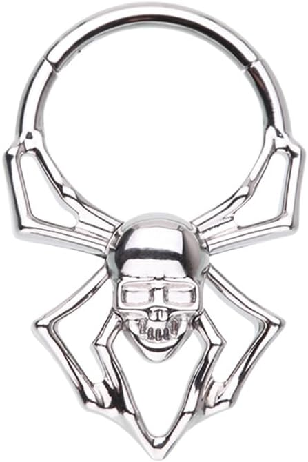 Pierced Owl 16GA 316L Stainless Steel Spider Center Hinged Segment Ring