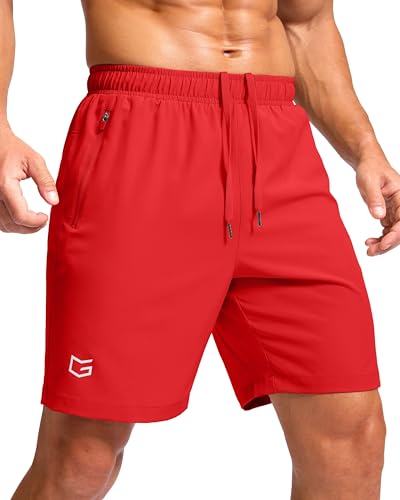 Image of G Gradual Men's Athletic Running Shorts with Zipper Pockets Quick Dry 7 inch / 5 inch / 9 inch Workout Gym Shorts for Basketball Hiking