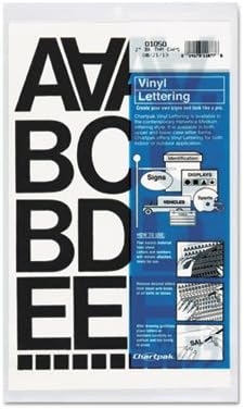Chartpak-Pickett 01050 Press-On Vinyl Self Adhesive Letters & Numbers, Black - 2 in. High by Chartpak