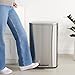 Amazon Basics Smudge Resistant Rectangular Trash Can With Soft-Close Foot Pedal, Brushed Stainless Steel, 50L/13.2 Gal, 16.7x14.7x25.9 in, Satin Nickel Finish