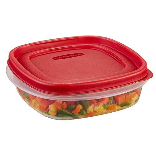 Buy 1 get 1 🔥 Rubbermaid Easy Find Lids Square 3-Cup Food Storage Container (Pack of 6), 6 Pack, Clear