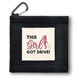 GEYGIE This Girl Got Drive Portable Microfiber Double Layer Pocket Golf Towel with Clip, Funny Golf