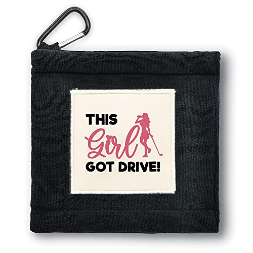 Geygie This Girl Got Drive Portable Microfiber Double Layer Pocket Golf Towel With Clip, Funny Golf Towel For Women Mom, Golf Accessories For Women Mom, Funny For Golf Fan #TOP16