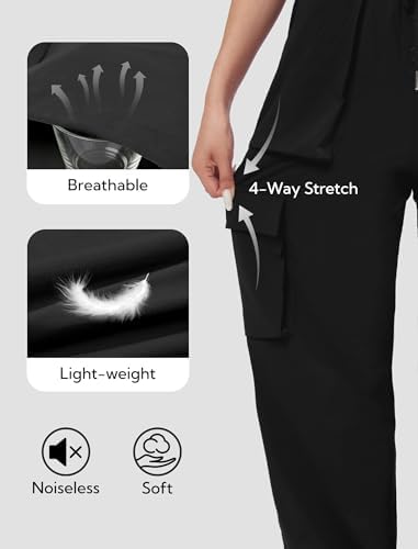 DLOODA Parachute Cargo Pants for Women , Baggy Hiking Joggers with Pockets — view 5