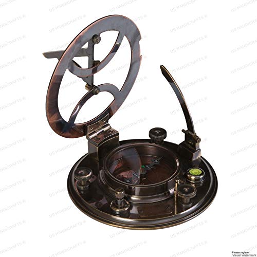 US HANDICRAFTS Antique Maritime Sundial Compass | Personalized Engraved Pocket Compass for Him, Copper & Brass Nautical Decor, Sailboat Gift, Vintage Maritime Collectible with Folding Design - Thumbnail 6
