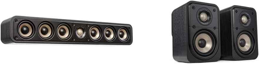 Polk Audio Signature Elite ES35 Slim Center Channel Speaker + ES10 Surround Loudspeakers Bundle - Hi-Res Audio Certified, Dolby Atmos & DTS:X Compatible
