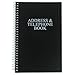 Black Telephone Address Book Spiral Bound Vinyl Cover 8" x 5"