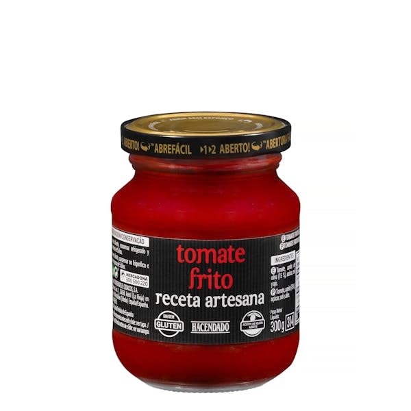Hacendado Tomate Frit, Recette Artisanale à l'Huile d'Olive, Bocal de 300g, Lot de 3
