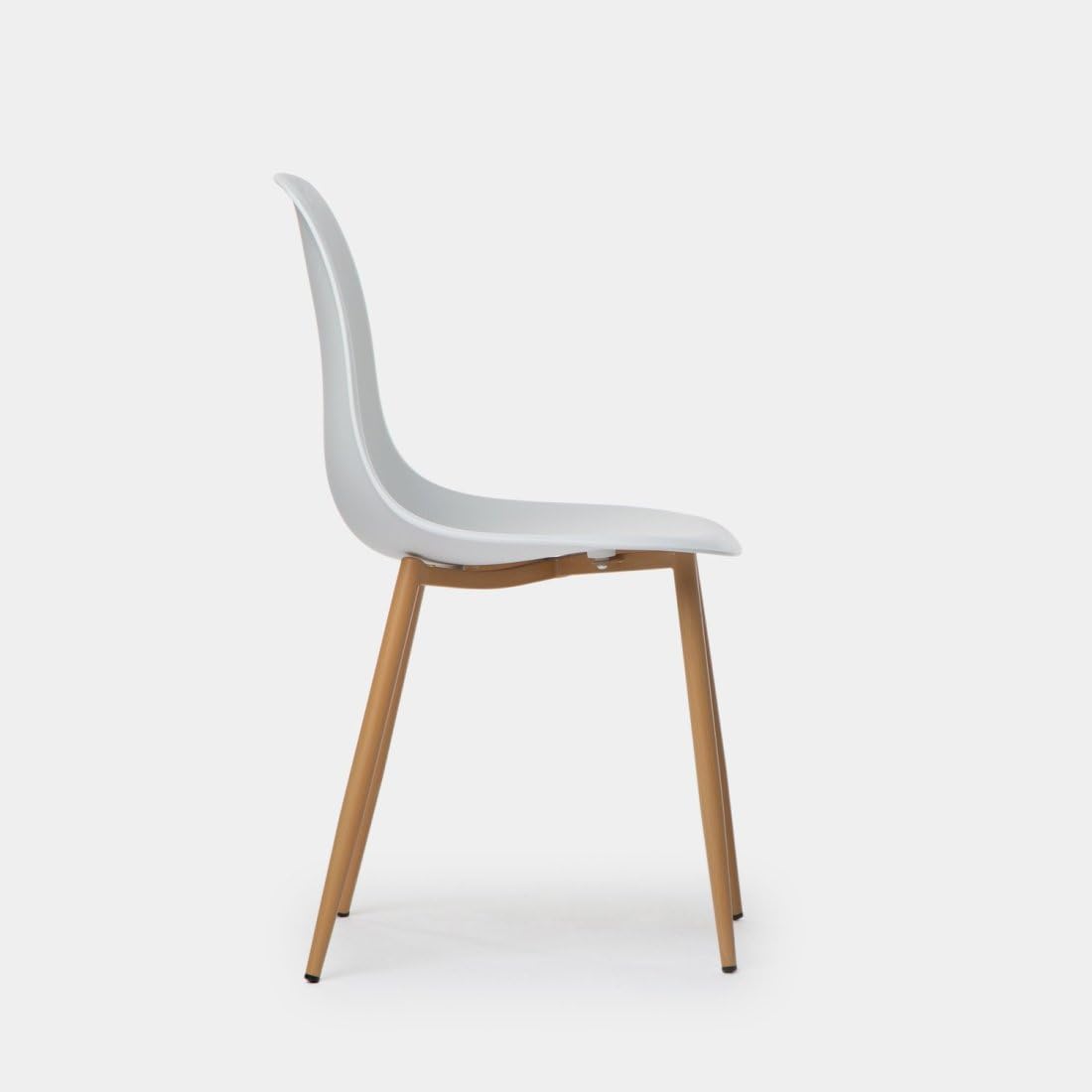 KLAST Pack 6 sillas de Comedor en Polipropileno Blanco con Pata Natural