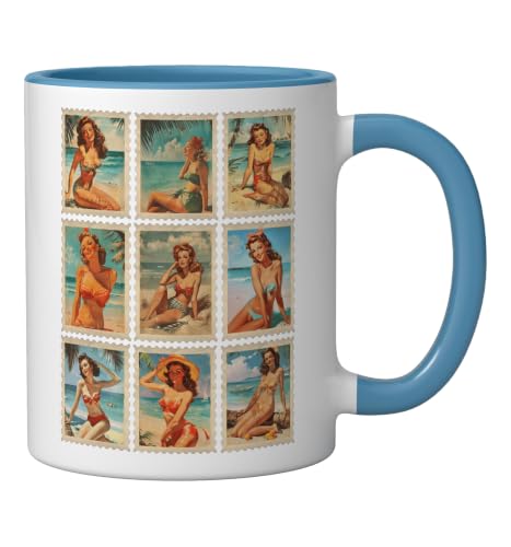 Taza Vintage estilo Pinup playa retro en cerámica 11 oz miniatura 2