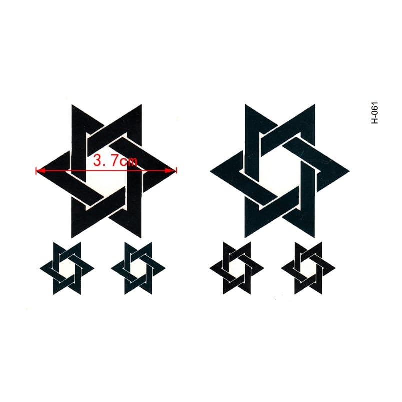 Vista 3 de Hexagrama impermeable temporal tatuaje etiqueta engomada tatuaje temporal manga tatuaje tatuajes temporales para hombre mujeres