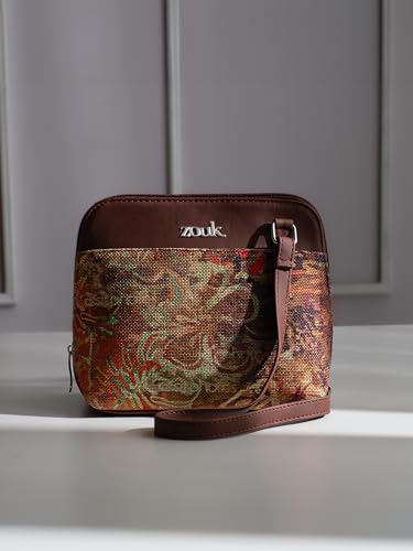 Image of ZOUK Printed Vegan Leather Out Of Office Sling Bag With Adjustable Strap For Women's Girls