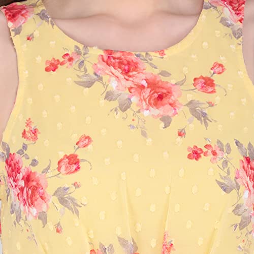 Image of MARC LOUIS 2529 Lemon Maxi Dress | Printed Long Strap Dress for Women & Girls
