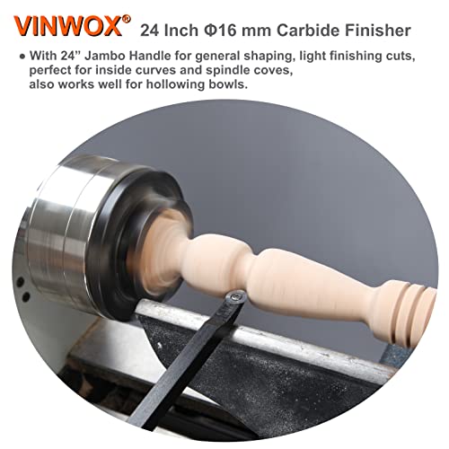Vinwox 24” Pro Full Size Heavy Duty 3 Pcs Carbide Wood Lathe Turning Tool Set, Carbide Wood Lathe Chisel Set, Carbide Lathe Turning Tool #TOP6