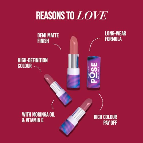 Image of MyGlamm POSE HD Lipstick-True Red (Red)-4 gm | Matte Lipstick | Enriched with Moringa oil & Vitamin E | Long-lasting & Moisturising