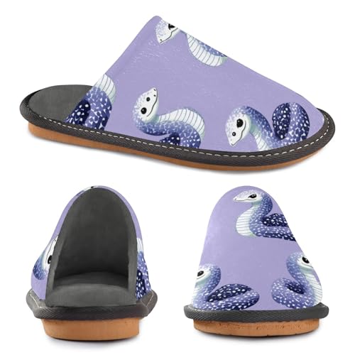 Slippers for Women Snake Pattern on Purple Soft Fuzzy Women's Slippers Indoor and Outdoor Shoes2