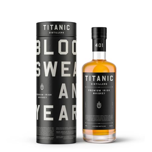 Titanic Distillers, Premium Irish Whiskey, Traditional Smooth Blend, Balanced Notes of Light Vanilla & Spice of Triple-Distilled Malts With Lingering Peat Smoke Finish, Great Gift, 40% ABV, 700ml